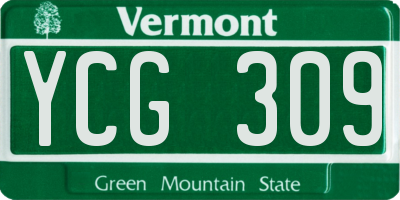 VT license plate YCG309