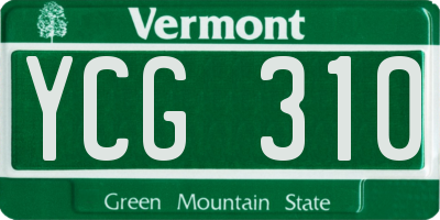 VT license plate YCG310
