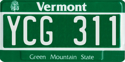 VT license plate YCG311