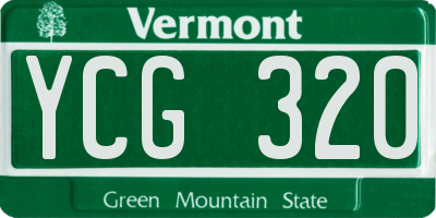 VT license plate YCG320