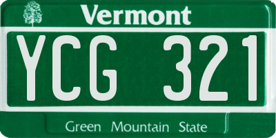 VT license plate YCG321