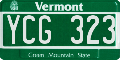 VT license plate YCG323
