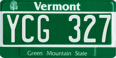 VT license plate YCG327