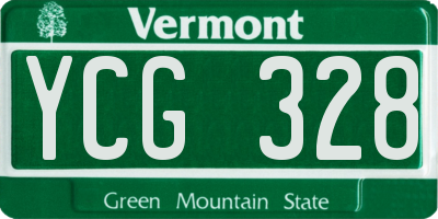VT license plate YCG328