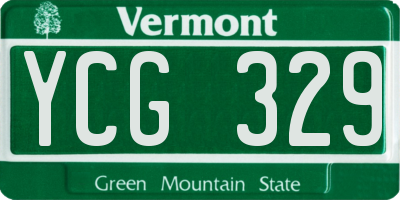 VT license plate YCG329
