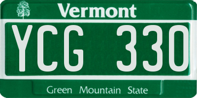 VT license plate YCG330