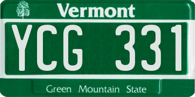 VT license plate YCG331