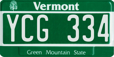 VT license plate YCG334