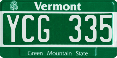 VT license plate YCG335