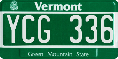 VT license plate YCG336