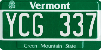 VT license plate YCG337