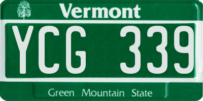 VT license plate YCG339