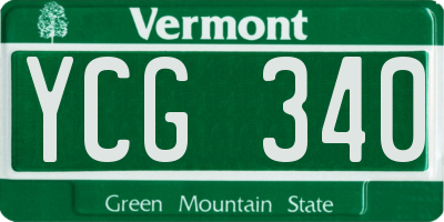 VT license plate YCG340
