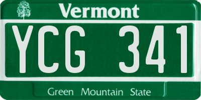 VT license plate YCG341