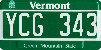 VT license plate YCG343