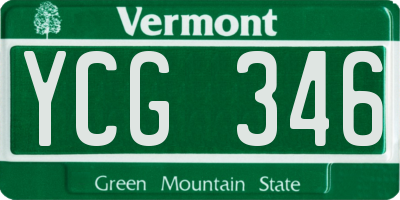 VT license plate YCG346