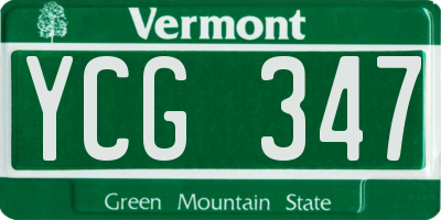 VT license plate YCG347