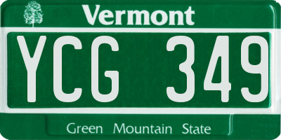 VT license plate YCG349