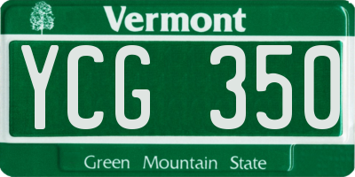 VT license plate YCG350