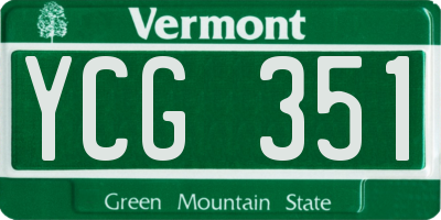 VT license plate YCG351