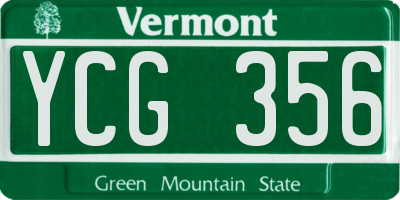 VT license plate YCG356