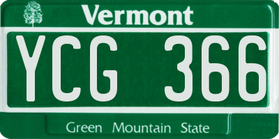 VT license plate YCG366