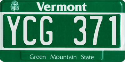 VT license plate YCG371