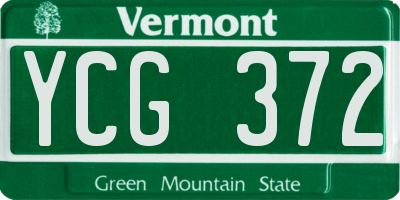 VT license plate YCG372