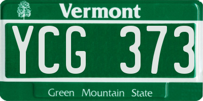 VT license plate YCG373
