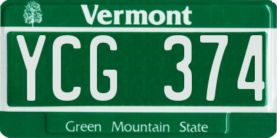 VT license plate YCG374
