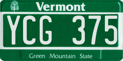 VT license plate YCG375