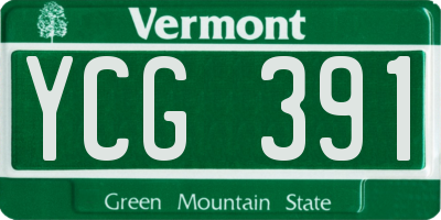 VT license plate YCG391