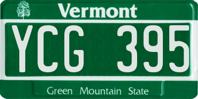 VT license plate YCG395