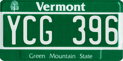 VT license plate YCG396