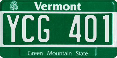 VT license plate YCG401