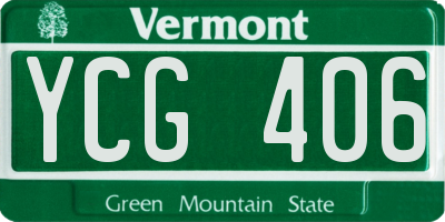 VT license plate YCG406