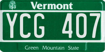 VT license plate YCG407