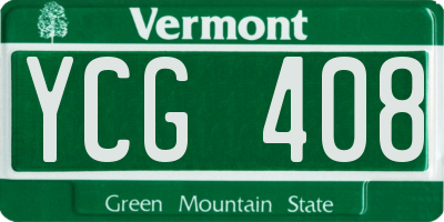 VT license plate YCG408