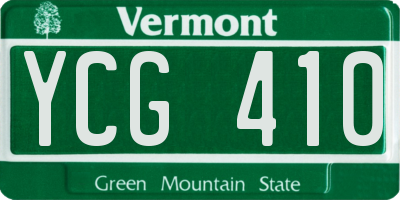 VT license plate YCG410