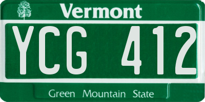 VT license plate YCG412
