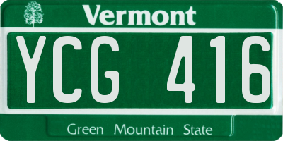 VT license plate YCG416