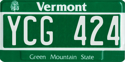 VT license plate YCG424
