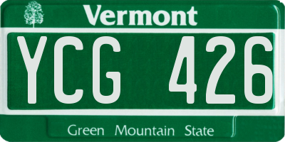 VT license plate YCG426