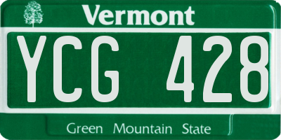 VT license plate YCG428