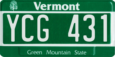 VT license plate YCG431