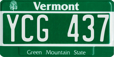 VT license plate YCG437