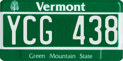 VT license plate YCG438