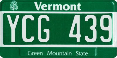 VT license plate YCG439