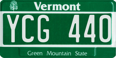 VT license plate YCG440