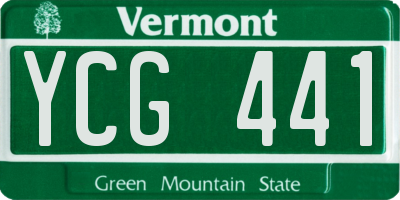 VT license plate YCG441